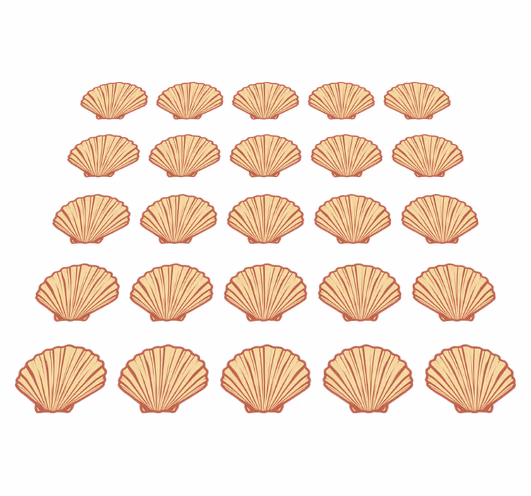 Floral vinyl carpet with seashell design - TenStickers