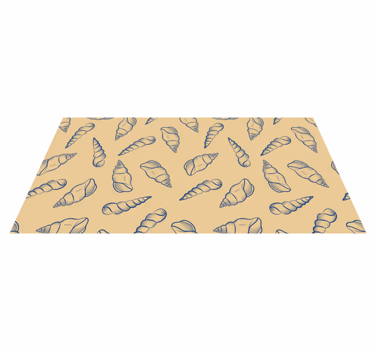 Floral vinyl carpet with shell pattern design - TenStickers