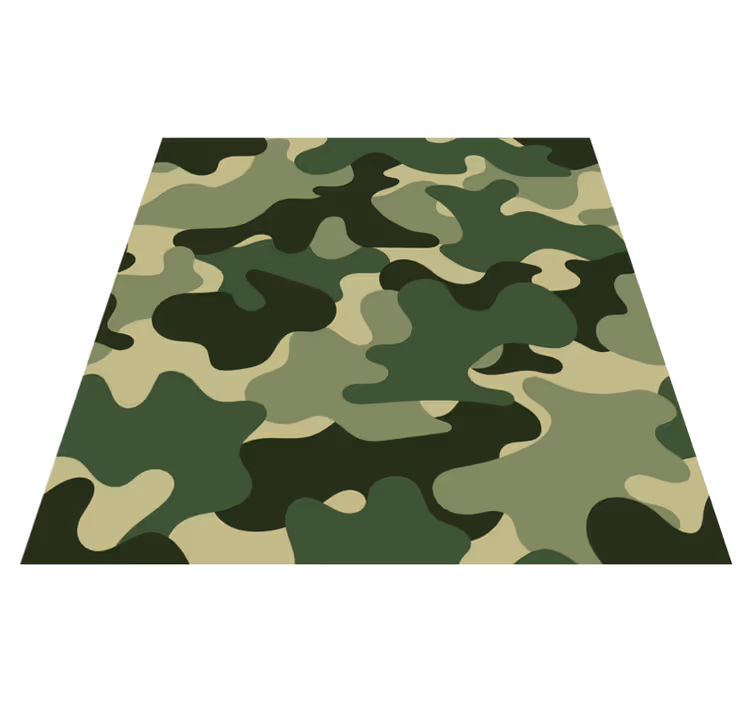 Floral vinyl carpet with camo pattern design - TenStickers