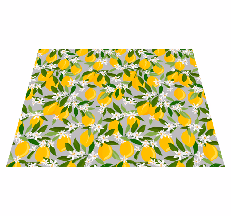Floral vinyl carpet lemon flower design - TenStickers