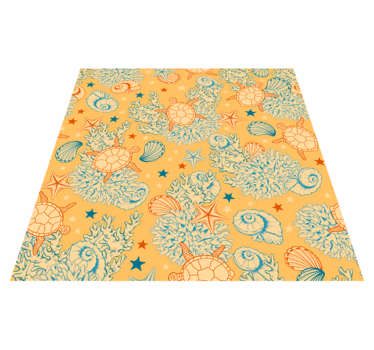 Floral vinyl carpet coral and marine life design - TenStickers