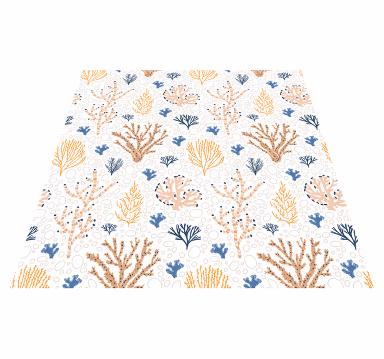 Floral vinyl carpet with elegant coral design - TenStickers