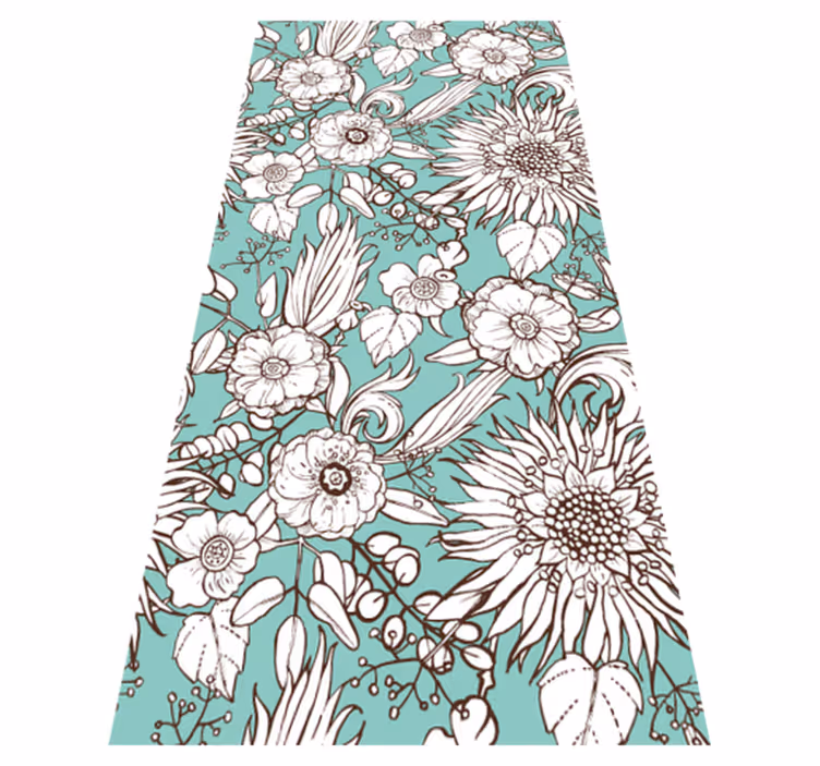 Floral screen pattern floral vinyl carpet - TenStickers