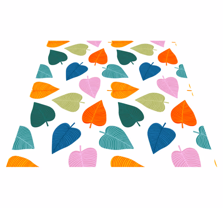 Floral vinyl carpet with lively leaf designs - TenStickers