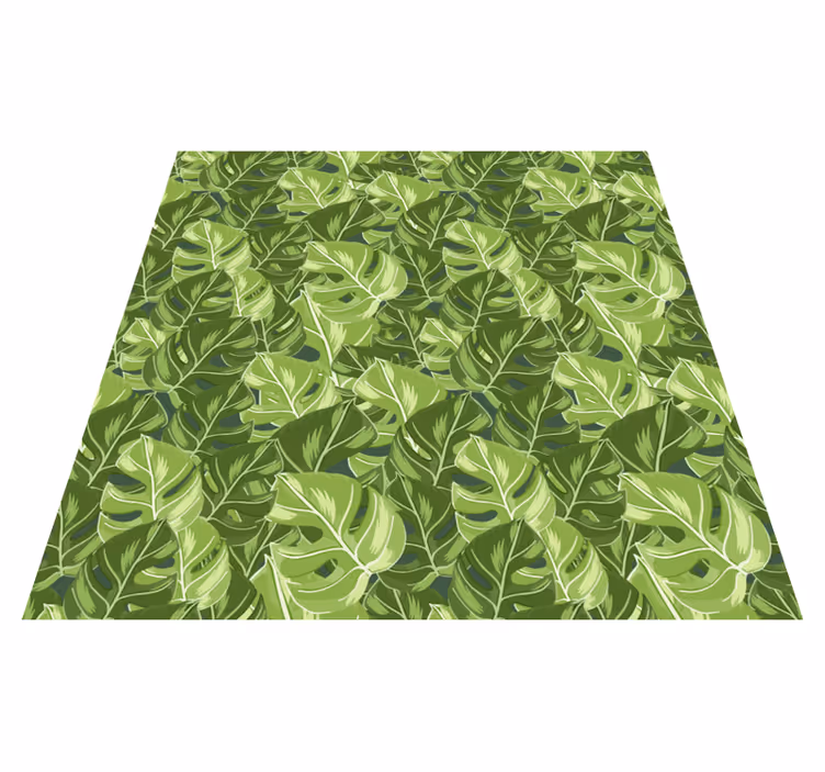 Floral vinyl carpet with lush leaf designs - TenStickers