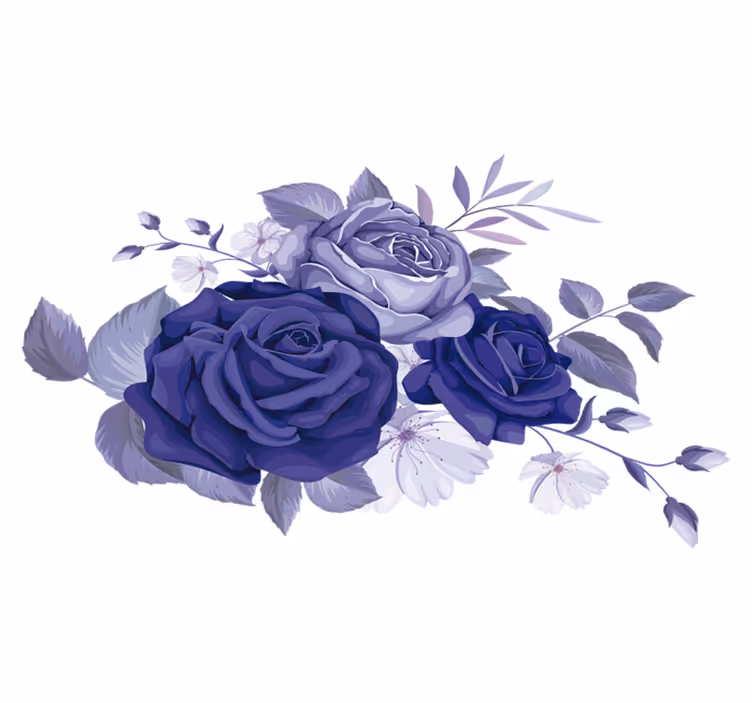 Floral vinyl carpet elegant purple roses - TenStickers