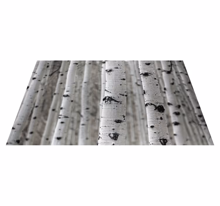 Floral vinyl carpet birch forest scene - TenStickers