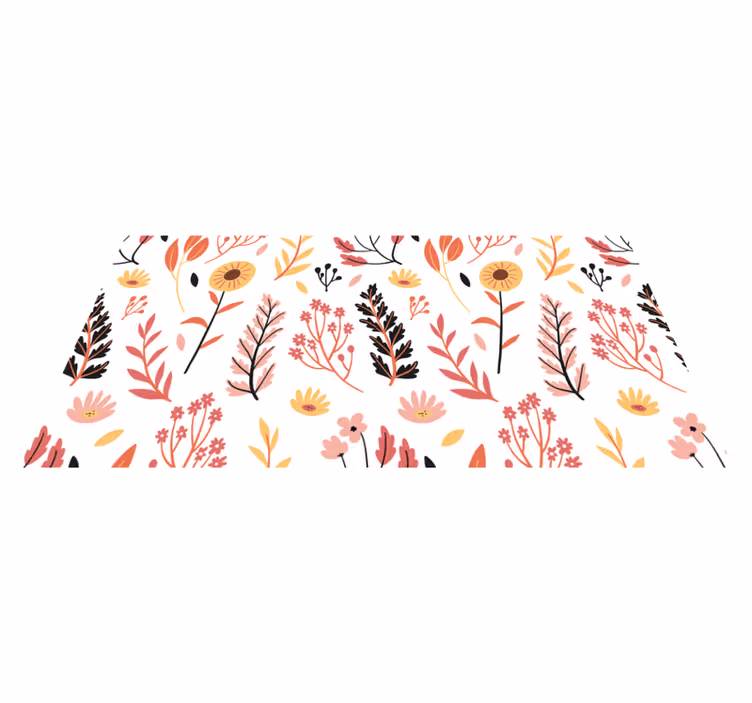 Floral vinyl carpet floral motif decoration - TenStickers