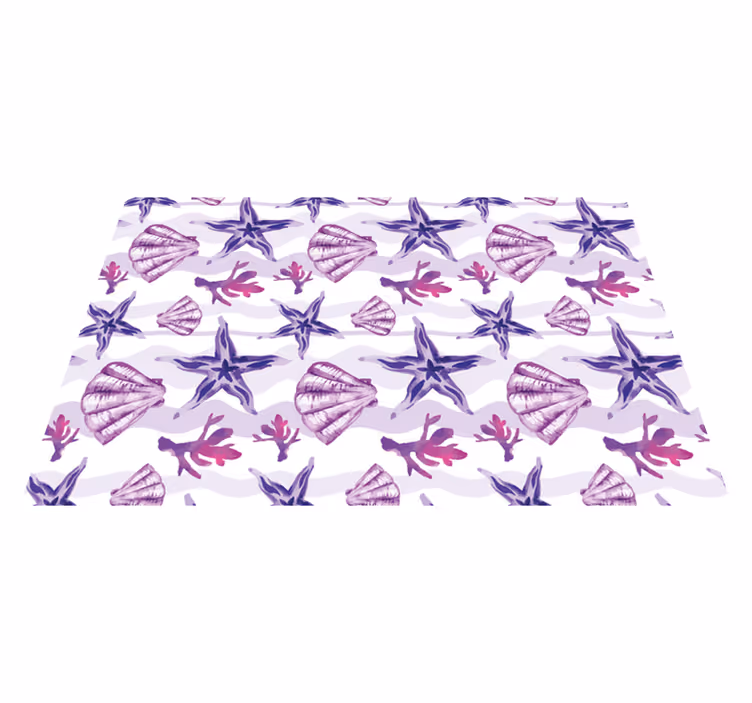 Floral vinyl carpet coral shell design - TenStickers