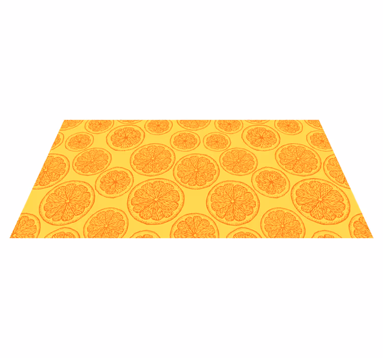 Floral vinyl carpet citrus slice design - TenStickers