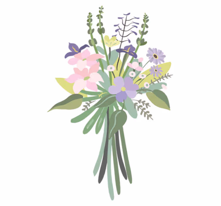 Floral vinyl carpet colorful floral arrangement - TenStickers
