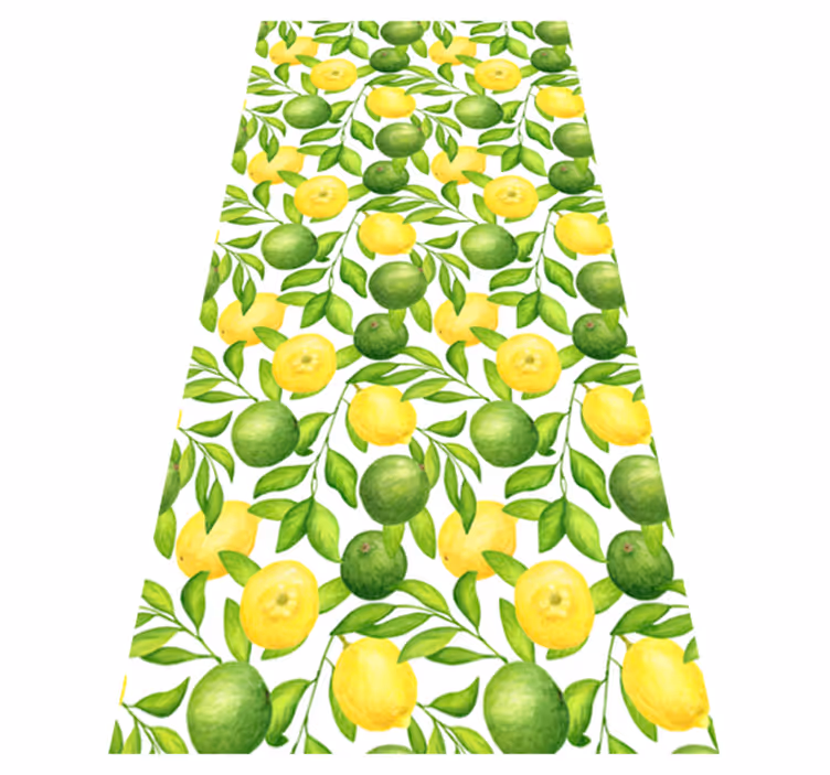 Floral vinyl carpet with lemon and lime design - TenStickers