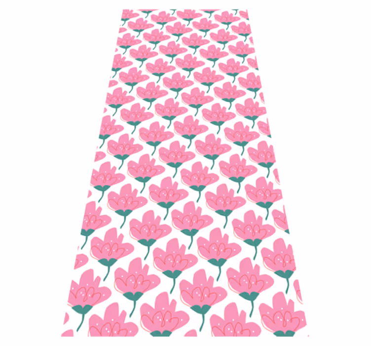 Flower rug with pink blooms - TenStickers