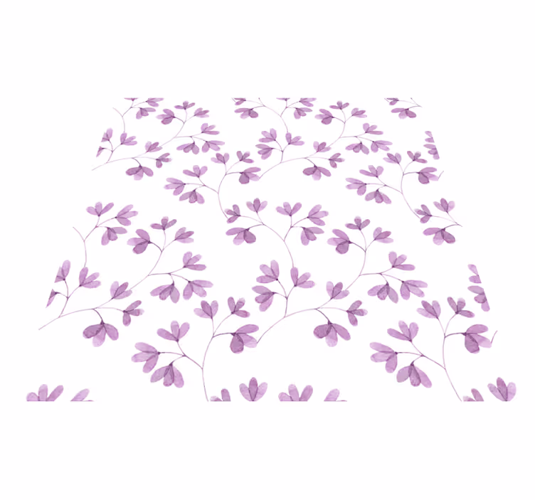 Bedroom vinyl carpet in purple floral design - TenStickers