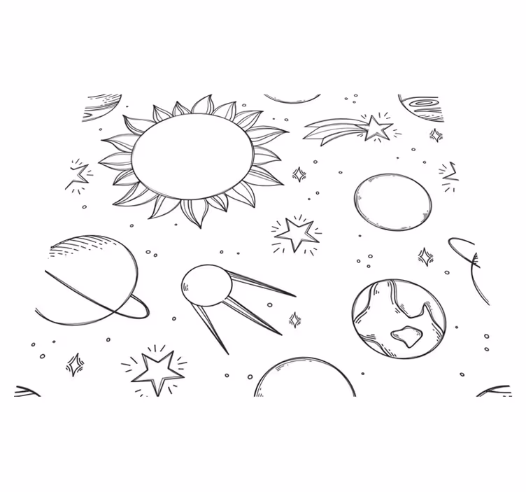 Star vinyl carpet for kids' cosmic adventures - TenStickers