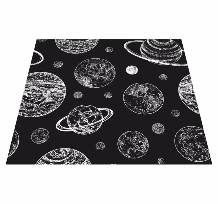 Star vinyl carpet in black and white space - TenStickers
