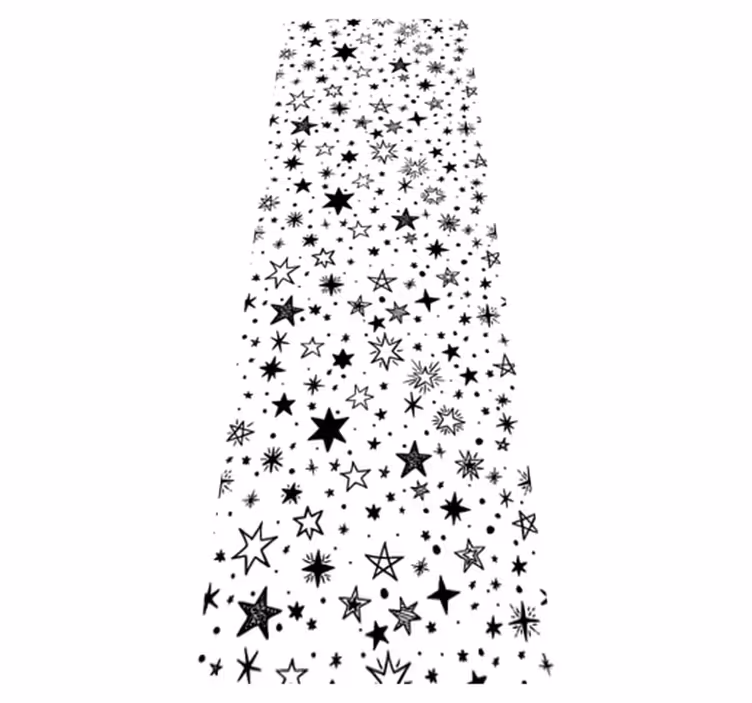 Star vinyl carpet black star pattern on white - TenStickers