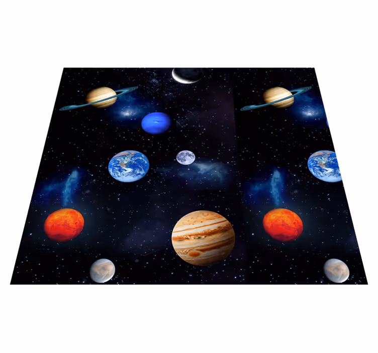 Star vinyl carpet cosmos space planets - TenStickers