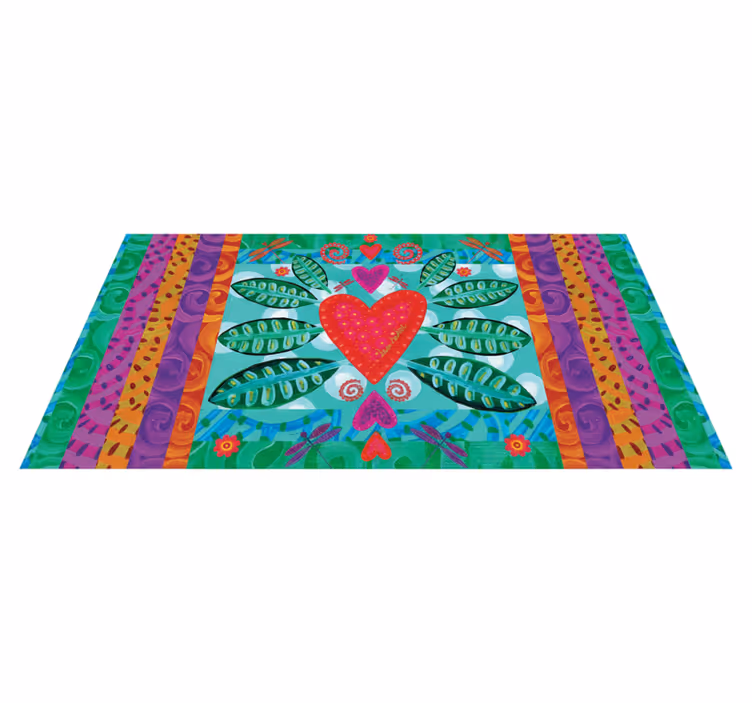 Living room vinyl carpet in vibrant red heart - TenStickers