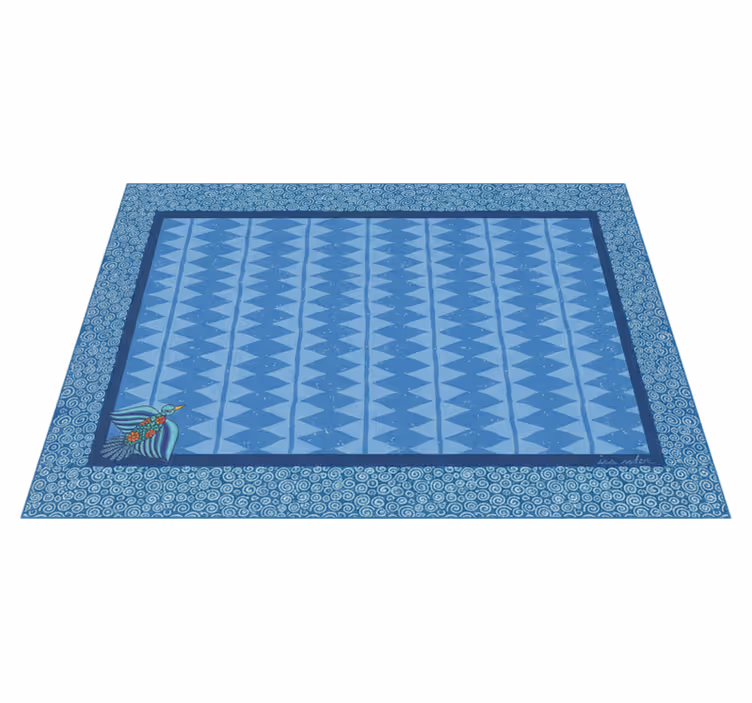 Living room vinyl carpet with blue bird design - TenStickers
