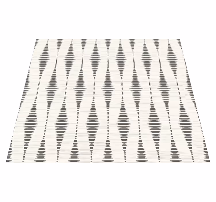 Geometric vinyl carpet "rabaul ikat" grey and beige - TenStickers