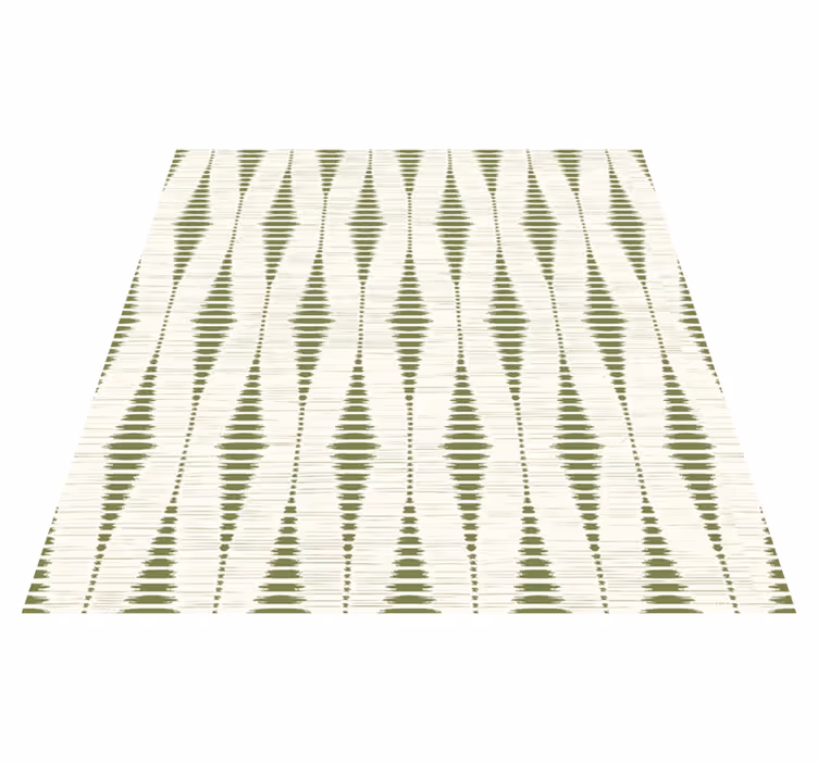 Geometric vinyl carpet in moss green rabaul ikat - TenStickers