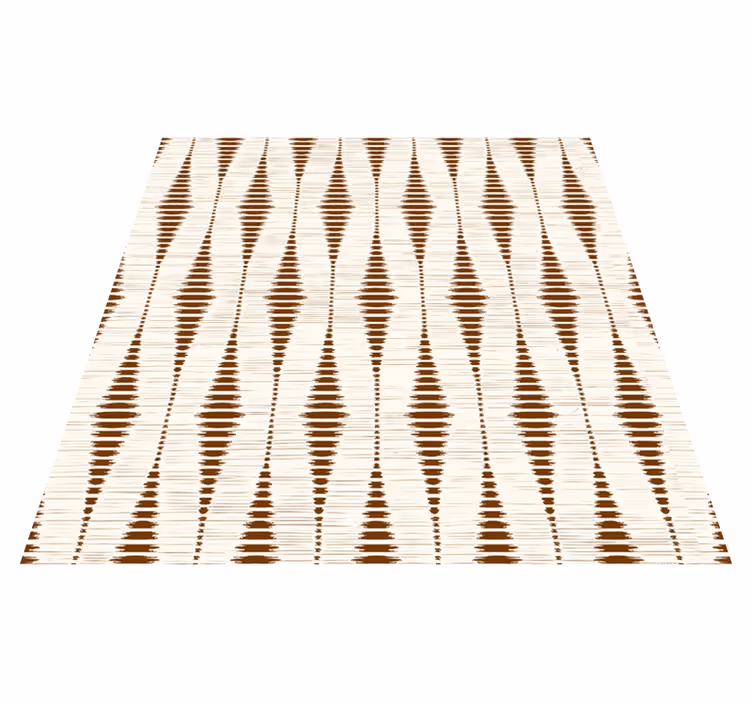 Geometric vinyl carpet in chocolate brown ikat - TenStickers
