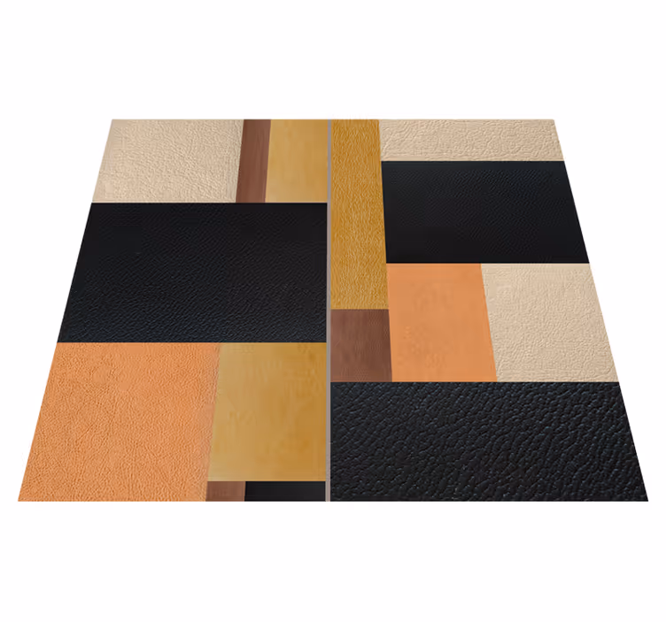 Geometric vinyl carpet with textured blocks - TenStickers