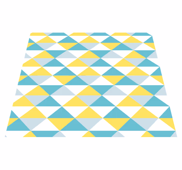 Geometric vinyl carpet in yellow and blue shades - TenStickers