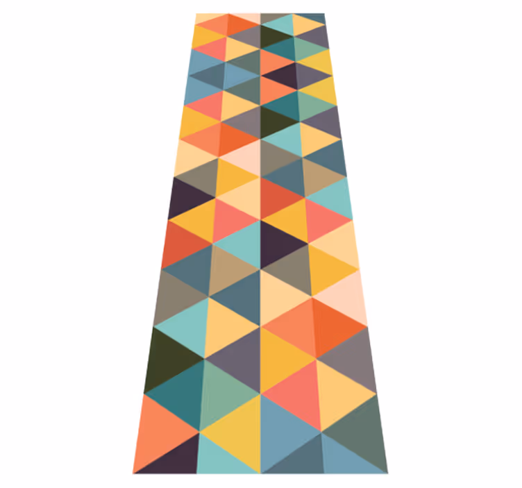 Geometric vinyl carpet with colorful geometric designs - TenStickers