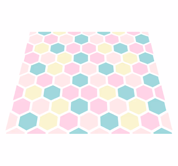 Geometric vinyl carpet in soft hues and patterns - TenStickers