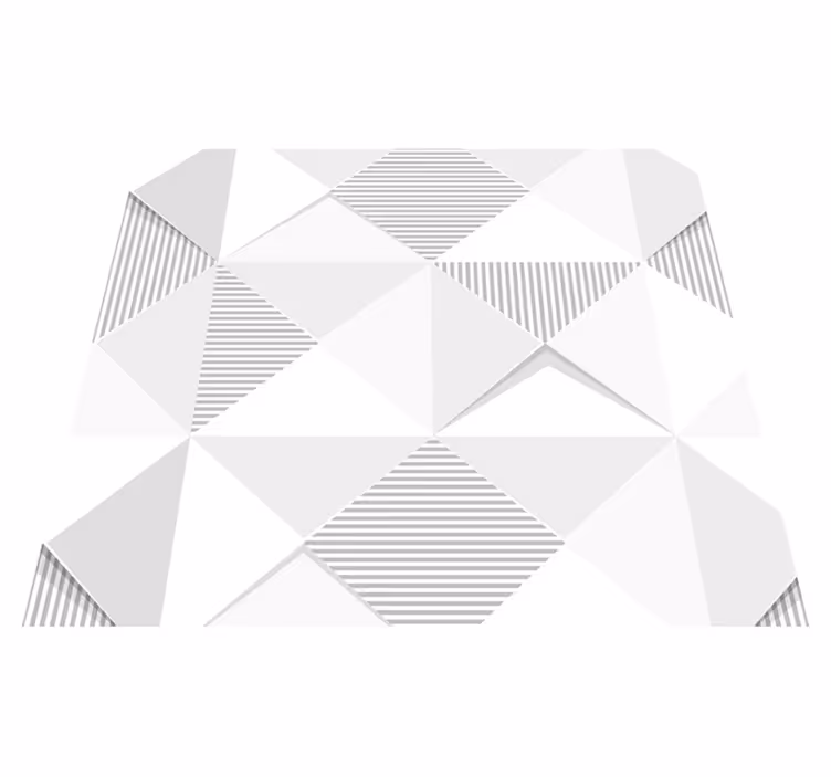 Geometric vinyl carpet 3d white squares - TenStickers
