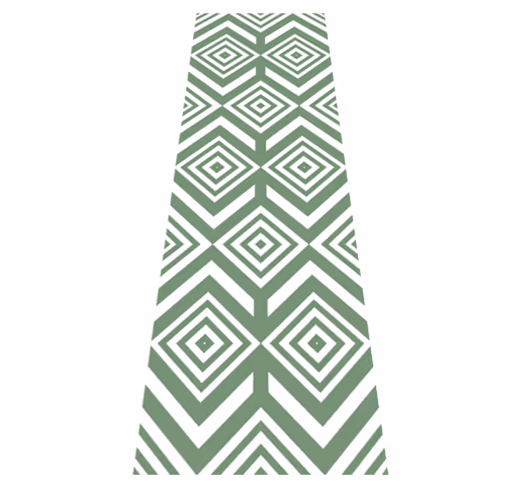 Geometric vinyl carpet green rhombuses - TenStickers