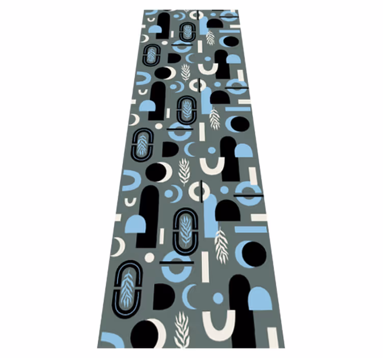 Geometric vinyl carpet with abstract shape design - TenStickers