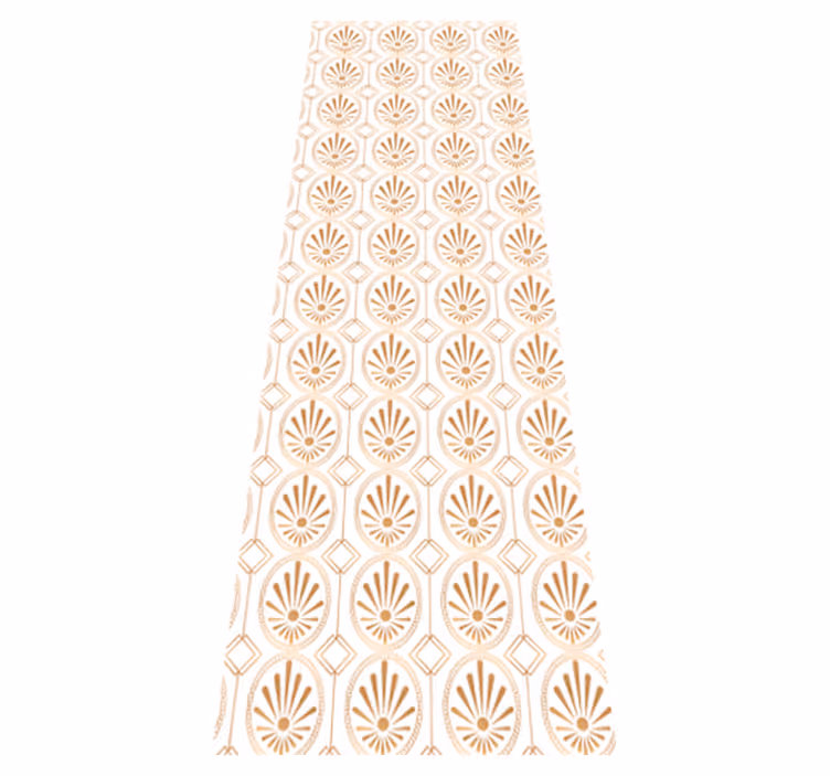 Geometric vinyl carpet with modern white and gold design - TenStickers