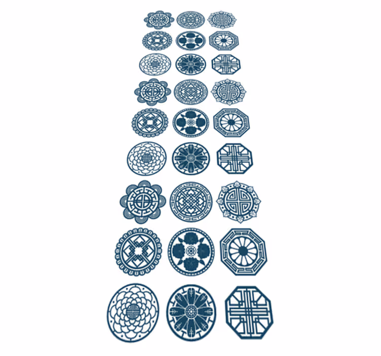 Geometric vinyl carpet with korean patterns - TenStickers