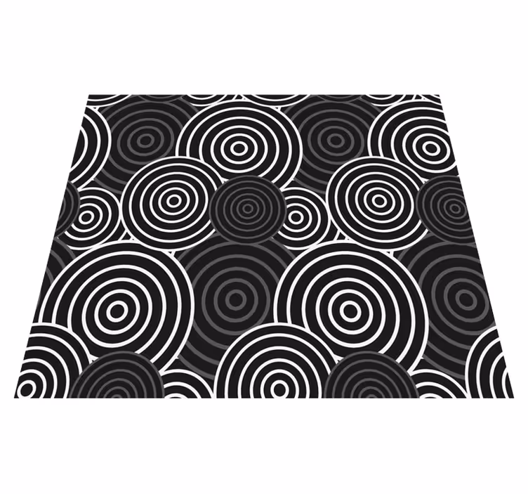 Geometric vinyl carpet with black circle design - TenStickers