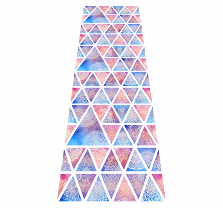 Geometric vinyl carpet ethnic floral triangles - TenStickers