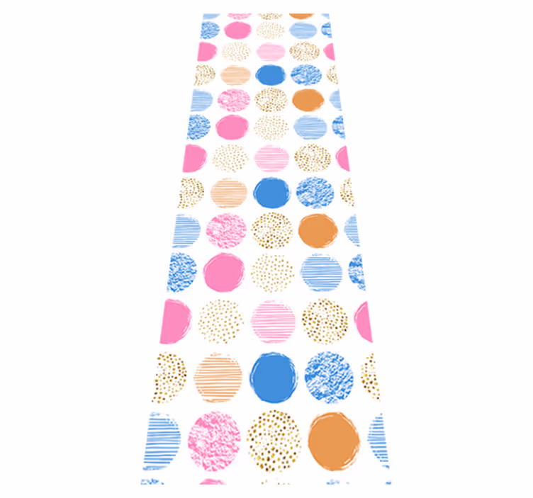 Geometric vinyl carpet with colorful dot design - TenStickers