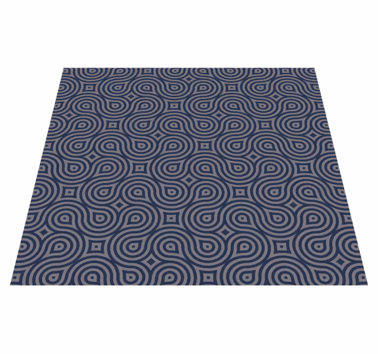 Geometric vinyl carpet in blue geometric shapes - TenStickers