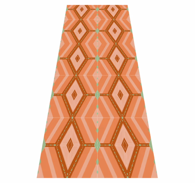 Geometric vinyl carpet in 30s autumnal colors - TenStickers