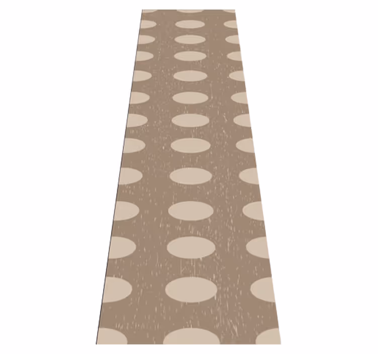 Geometric vinyl carpet in brown circle pattern - TenStickers
