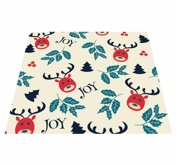 Christmas vinyl carpet joy and reindeer - TenStickers