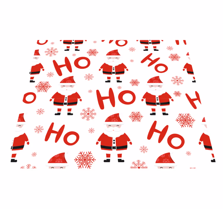 Christmas vinyl carpet with santa claus and hohoho design - TenStickers