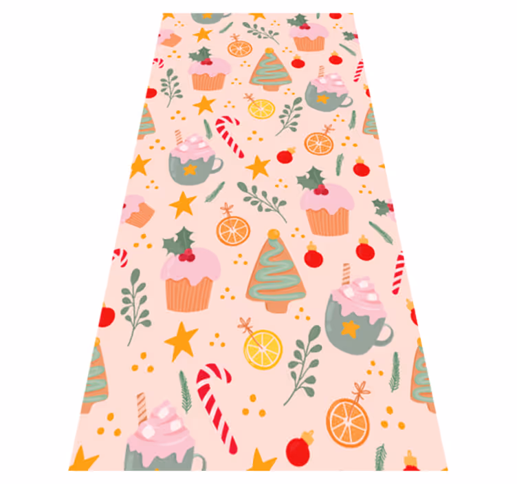 Christmas vinyl carpet with candy canes and trees - TenStickers