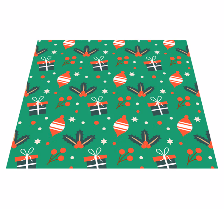 Christmas vinyl carpet christmas candy pattern green - TenStickers