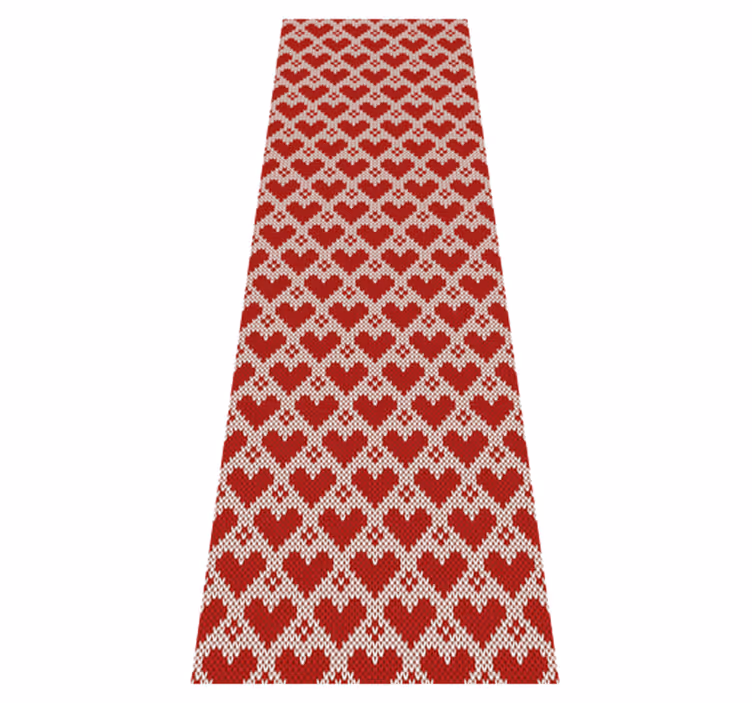 Christmas vinyl carpet with knitted heart pattern - TenStickers