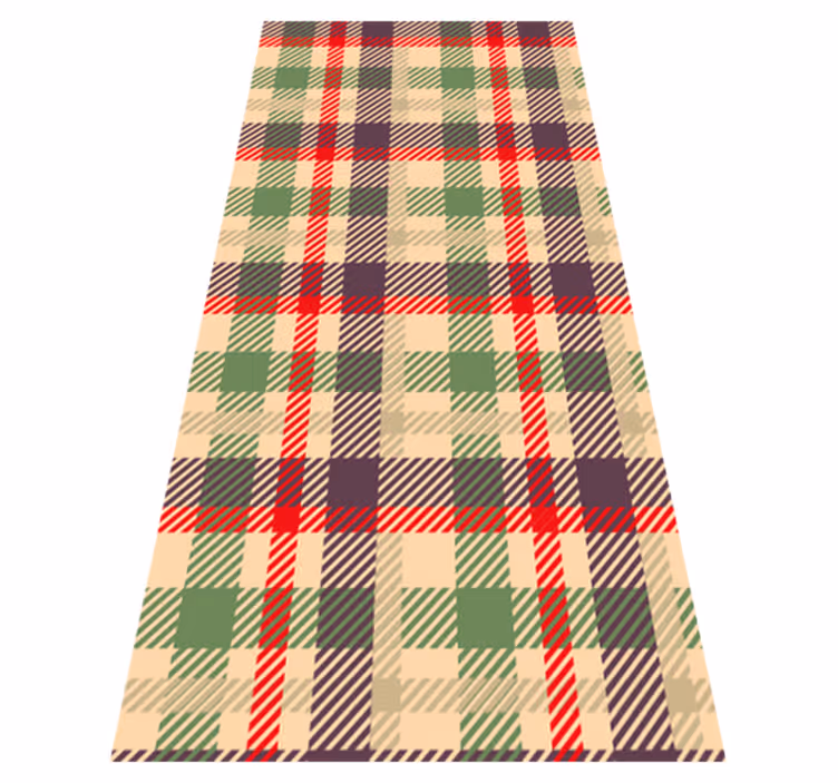 Christmas vinyl carpet in red and green tartan - TenStickers