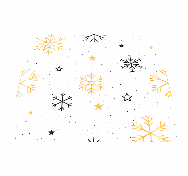 Christmas vinyl carpet with black and gold snowflakes - TenStickers