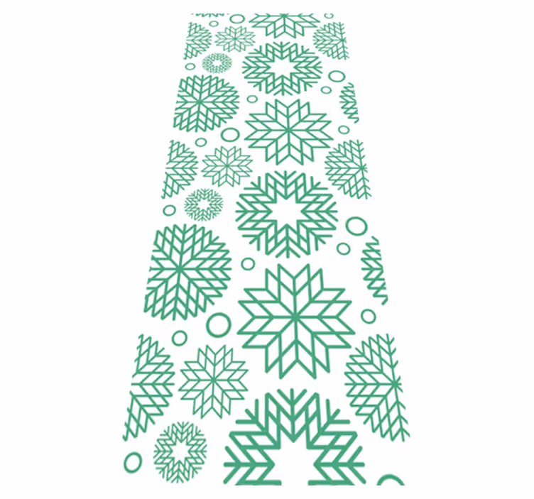 Christmas vinyl carpet with three green snowflake shapes - TenStickers